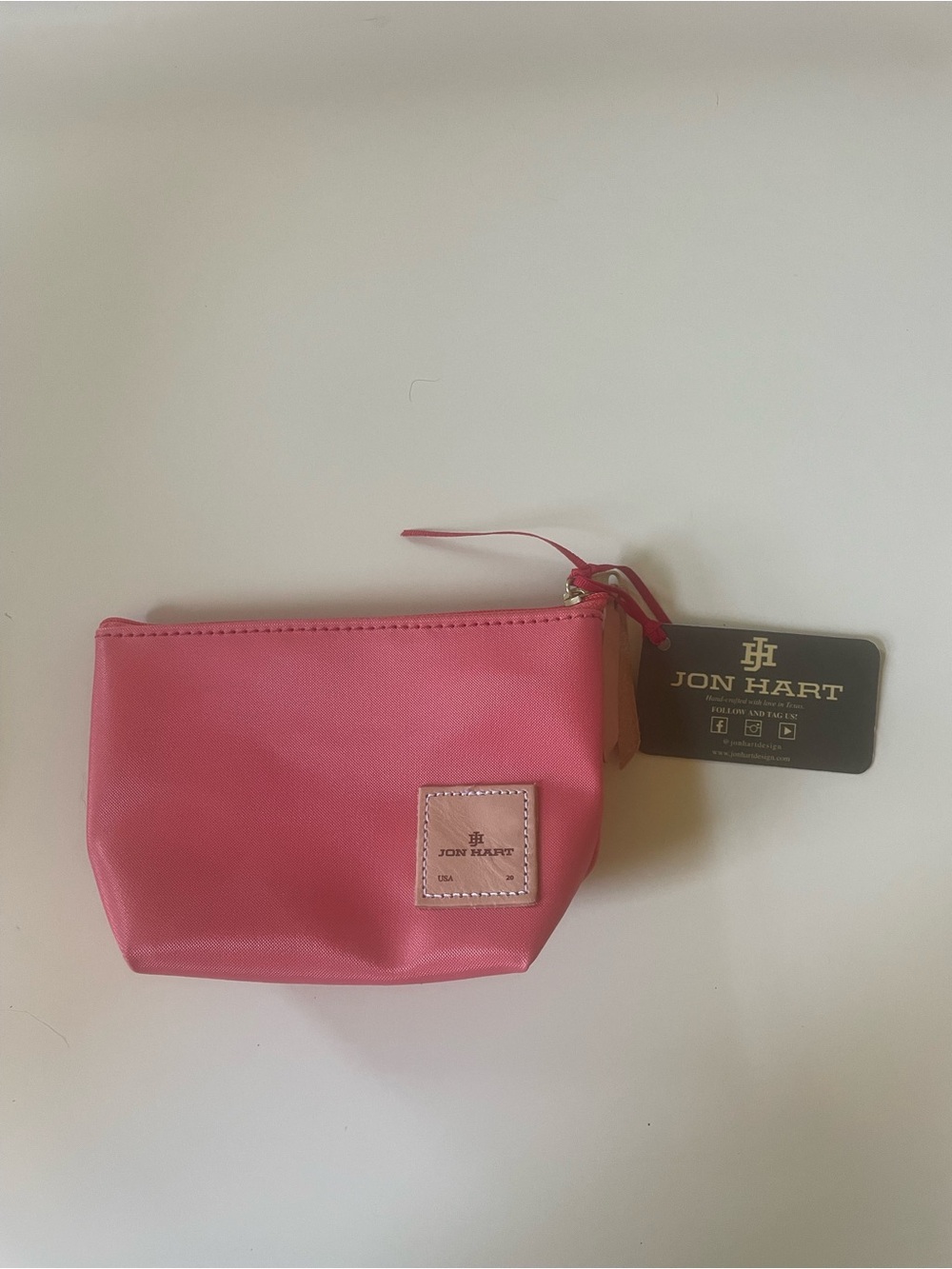 Jon Hart Pink Chico Zip Pouch NWT